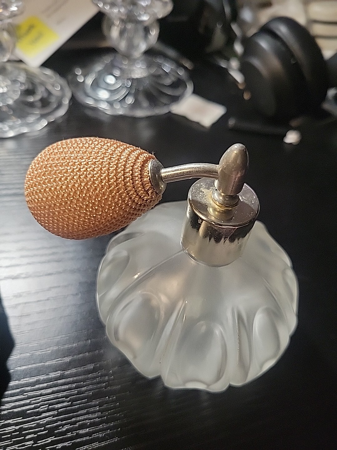 Antique Rare Collectible Factice Display Frosted Perfume Bottle  Made In Austria