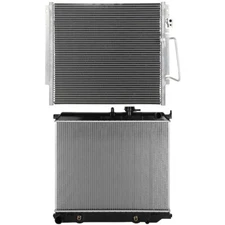 Aluminum Radiator&Condenser Cooling Kit For 2004-12 Chevy Colorado GMC Canyon l5