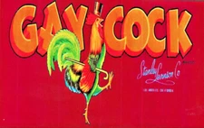 A "Gay Cock Brand Crate Lable" Handmade Advertising Color Picture Postcard- 1239