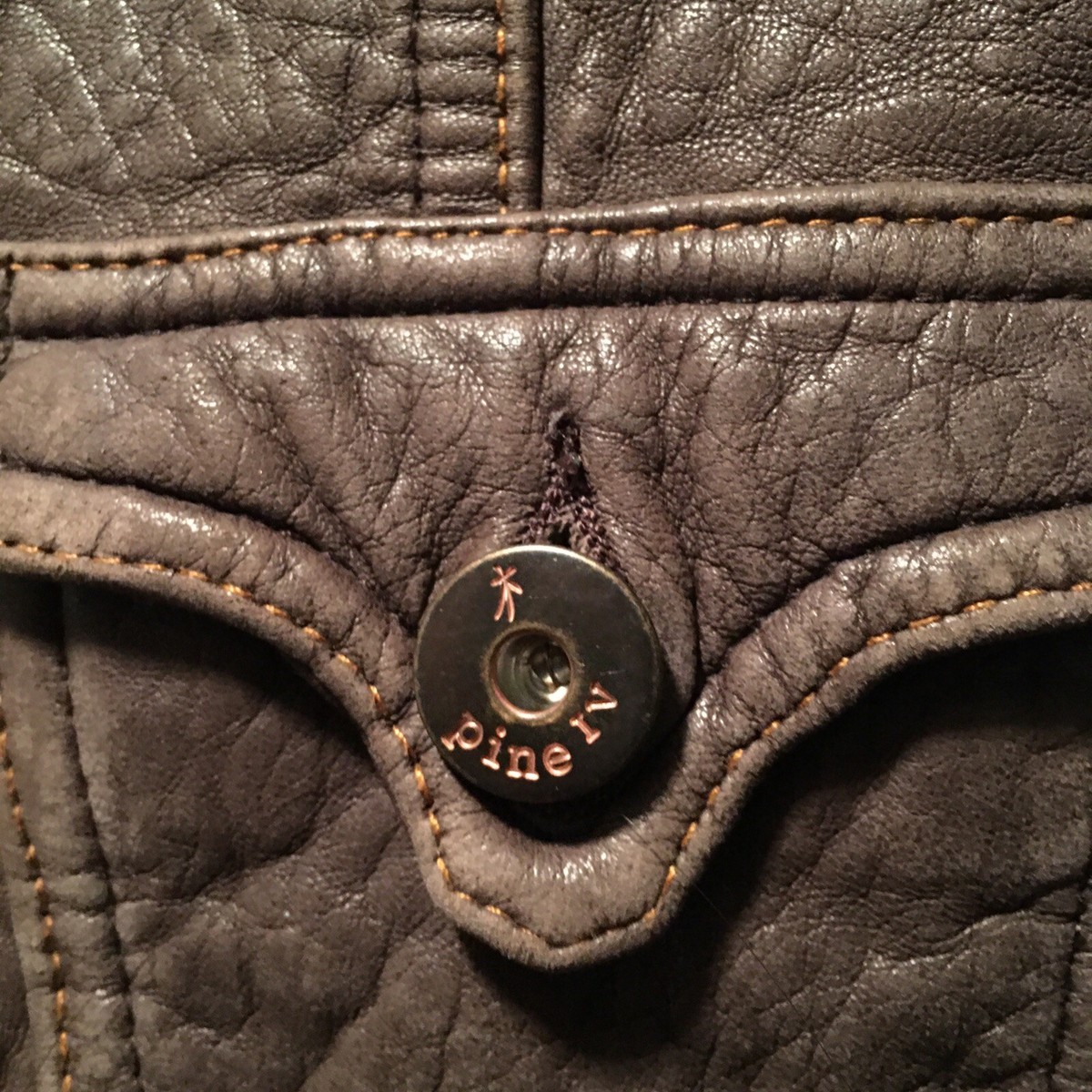 Leather jacket 4 Pockets Zip Cuff's Women's Small pine IV Brown