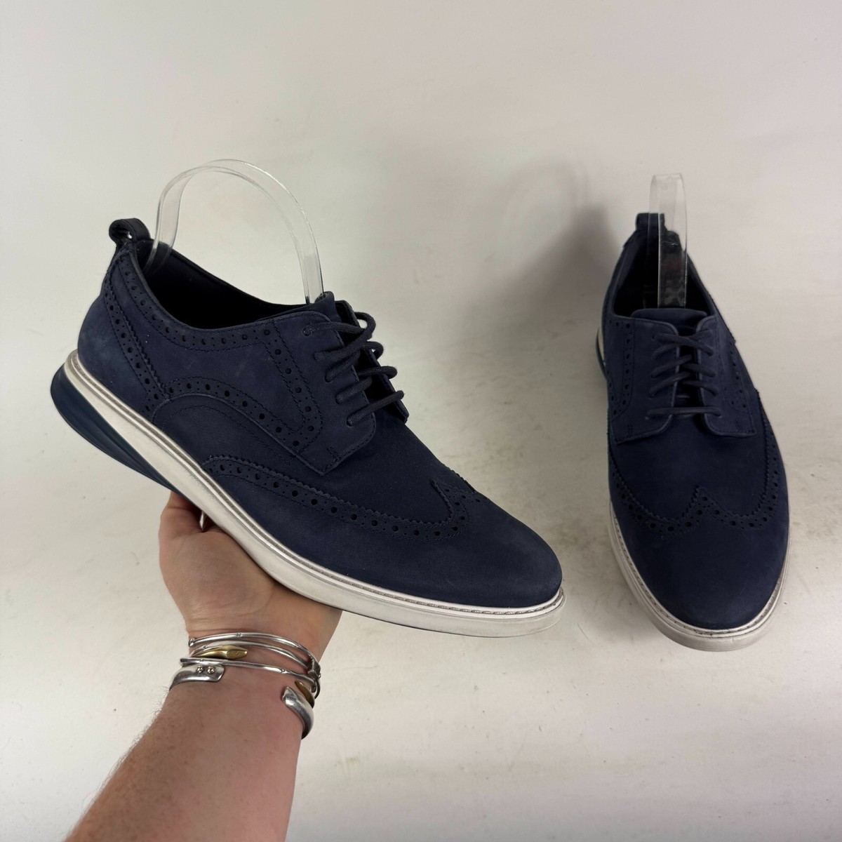 Cole Haan Evolution Wingtip Oxford Shoes Suede Blue Mens Size 9 Cole Haan Men main image 2