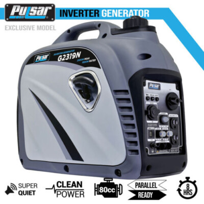 #ad Pulsar 2300W Portable Gas Powered Quiet Inverter Generator USB amp; Parallel OK $399.00