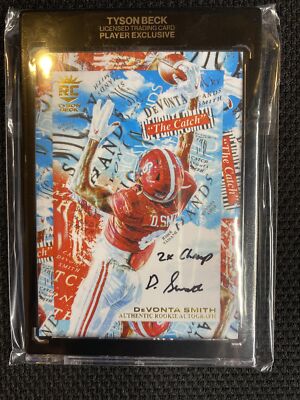   Devonta Smith X Tyson Beck The Catch RC Autograph 2x Champ 9/10