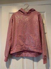 Nike Girls Soft Pink Hoodie With Silver Confetti Accents Logo Size Girls XL