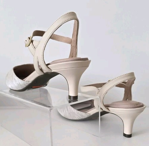 ROCKPORT MUJER Zapatos Tacones TM KALILA Dos Piezas CREMA Talla UK 5 EU 38 NUEVO - Imagen 6 de 13
