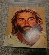 Richard Hook HEAD OF CHRIST Jesus Face Portrait 10x8 Paper Print on Linen Stock