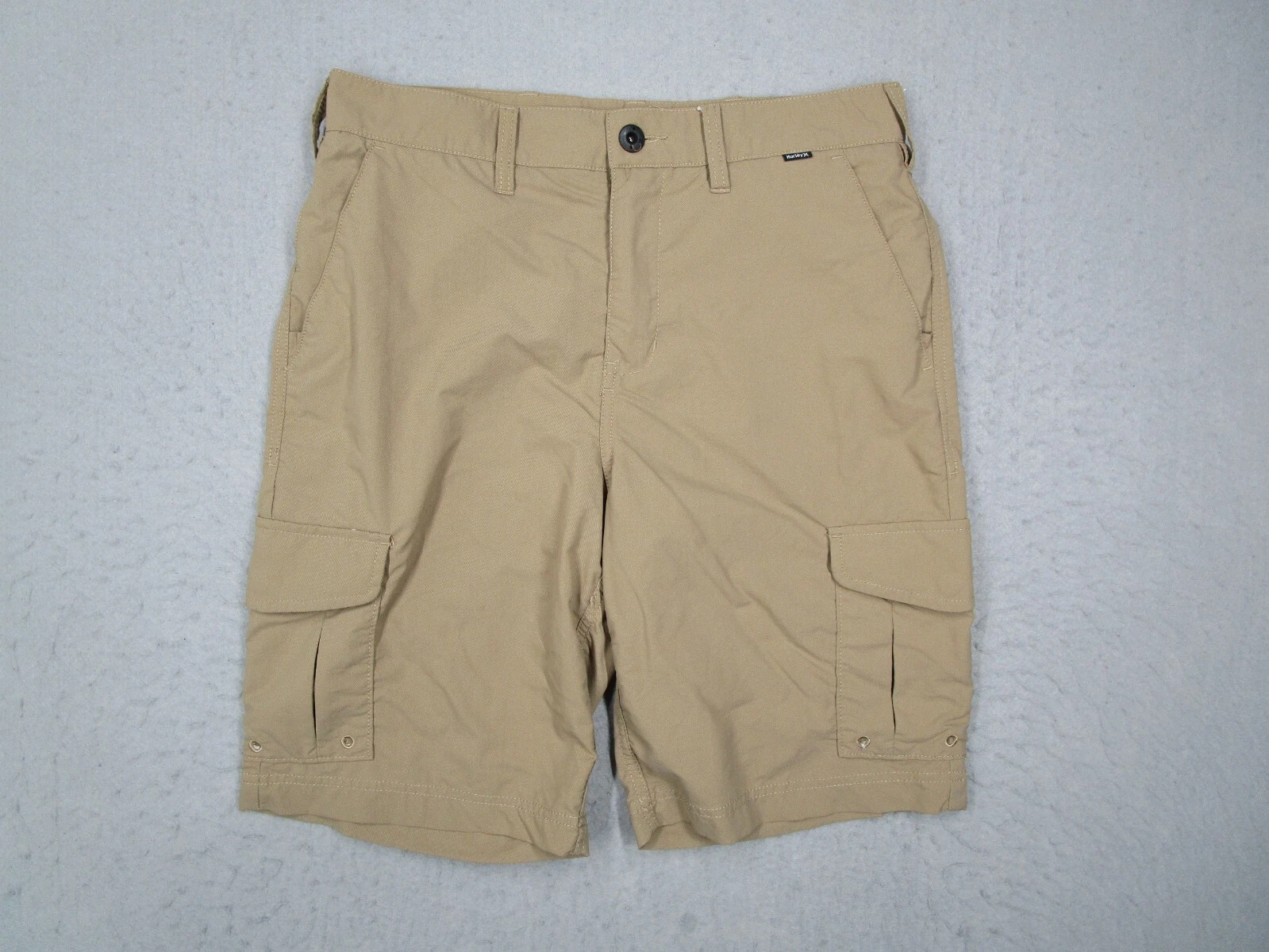 Hurley Nike Dri-Fit Shorts Men 30 Beige Cargo Hybrid 10" Beach Walk Stretch Golf