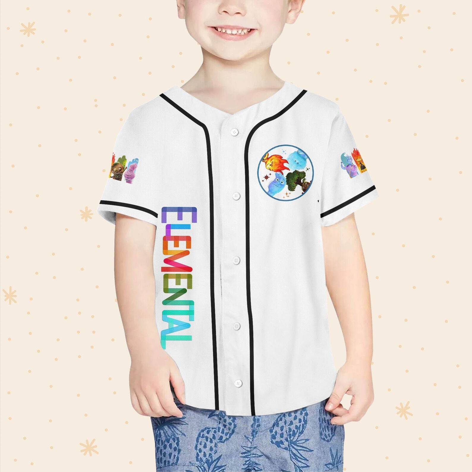 Personalize Disney Pixar Elenmental Mickey Head, Custom Disney Baseball Jersey
