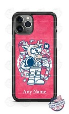 Funda de teléfono personalizada animada Cow Astronaut Spacecraft para iPhone Google Samsung LG