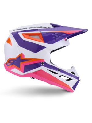 Alpinestars SM3 Heat Helmet ECE06/DOT White/Purple/Pink Glossy Size Medium