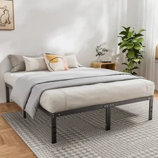 ZUNMOS Metal Bed Frame with Storage Space Under Frame Heavy Duty Sturdy Steel