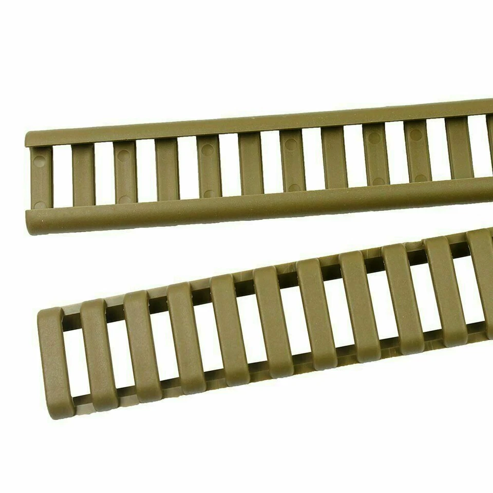 8x Cubierta de riel de escalera de rifle resistente al calor para rieles Weaver Picatinny - bronceado oscuro Foto 2 de 3