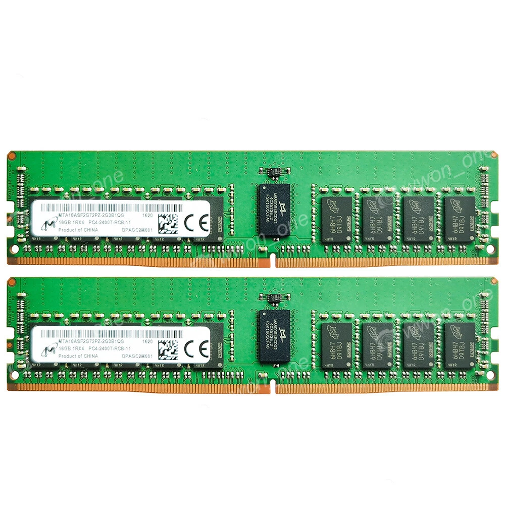 Micron 32GB 2X16GB PC4-19200 DDR4-2400MHz RDIMM Registered ECC REG Server Memory Micron 32GB 2X16GB PC4-19200 DDR4-2400MHz RDIMM Registered ECC REG Server Memory