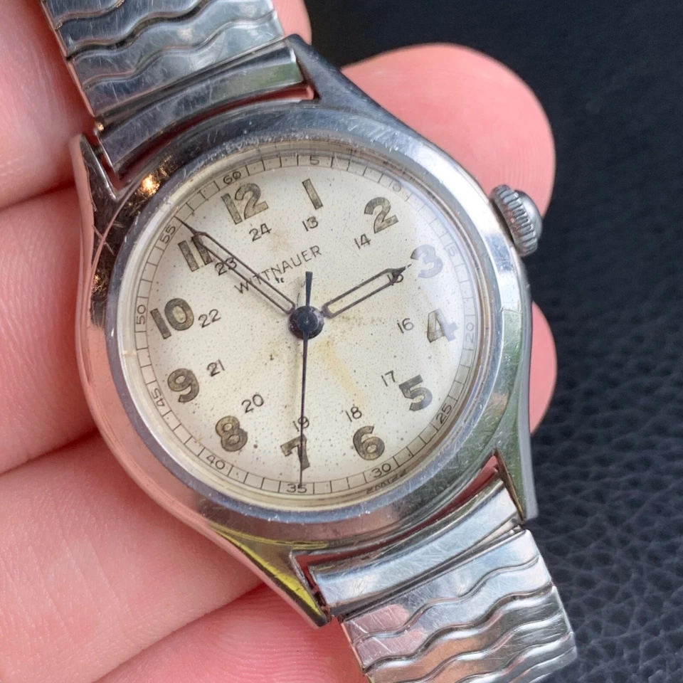 Reloj Pulsera Wittnauer Vintage Esfera 24h Acero Inoxidable Estilo Militar PIEZAS Foto 2 de 4