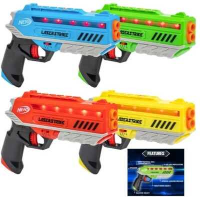 Nerf Laser Strike 4-Player Laser Tag Blaster Set Indoor Outdoor 300ft Range NEW