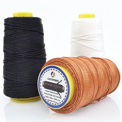 Heavy Duty Sewing Thread, 3 Rolls x 656 FT Extra Strong Nylon Upholstery Thre...