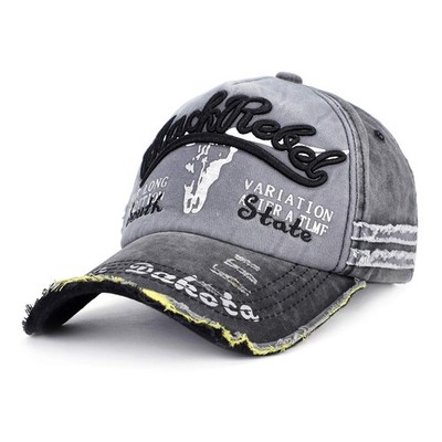 Unisex Vintage Baseball Cap Baumwolle Sonnenhut verstellbar abgenutzt Einheitsgröße schwarz