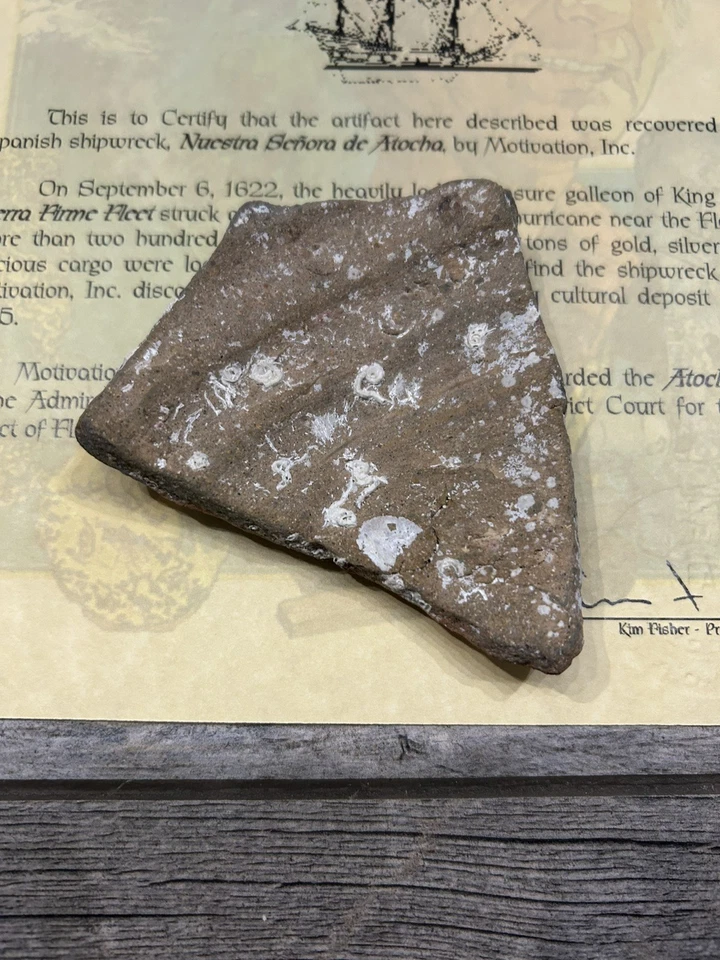 Artefacto de cerámica del naufragio de Atocha Mel Fisher Treasure para fanáticos de la flota 1715 Foto 4 de 4