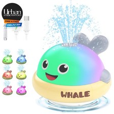 Light up Baby Bath Toys: Grey Whale Bath Toy Sprinkler,Rechargeable Bath Toys...