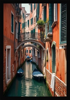 Epische Kanäle Venedig Gerahmtes Wandbild Poster Leinwanddruck Bild