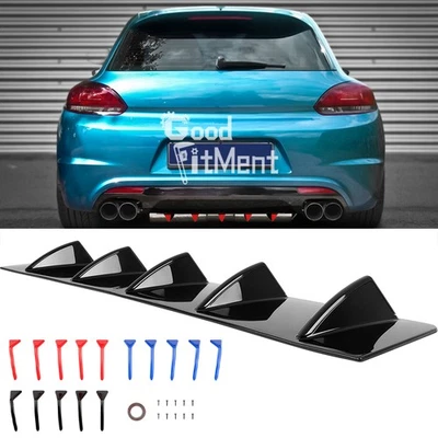 Pare-chocs arrière de voiture spoiler splitter diffuseur ailerons de requin pour VW Scirocco - Photo 1/4