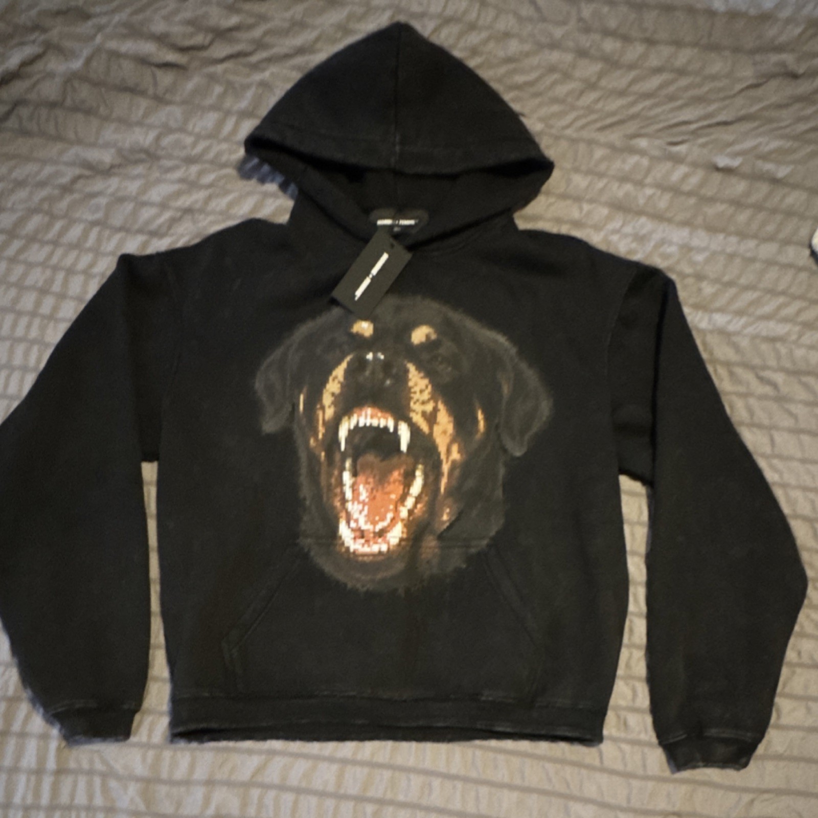 HOMME + FEMME Beware of Dog Hoodie Black ( Small )