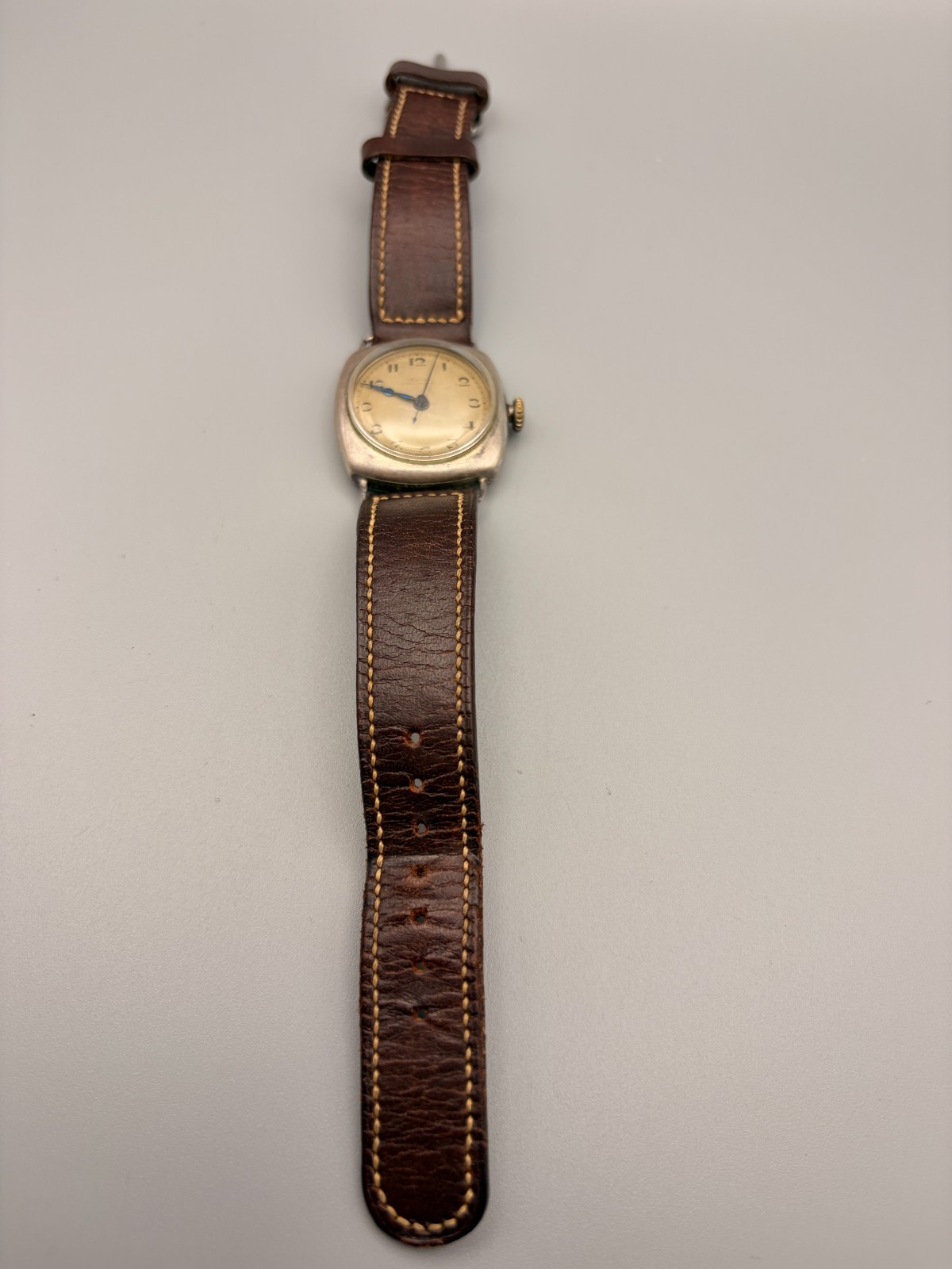 Antique Triple Signed Alpina Silver Watch