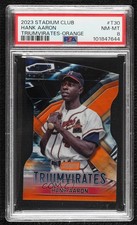 2023 Topps Stadium Club Triumvirates Orange 3/50 Hank Aaron #T-30 PSA 8 HOF 0e2x