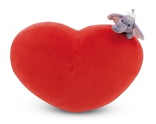 Nici großes Kissen herzförmig Herz 42 x 27 cm mit Kuscheltier 61491 Elefant