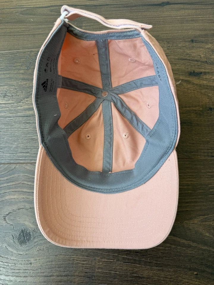 Adidas Dad Hat Baseball Cap Pink Cotton Adjustable Strapback Unisex NWOT - Image 2 of 3