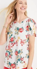 Maurices Meadows Floral Tulip Sleeve Top Preloved Size 2X