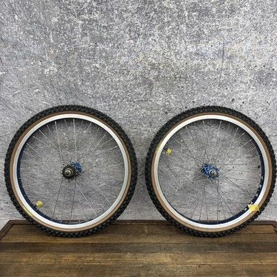 パーツ ARAYA 7X Vintage Araya 7X BMX Wheel Set 36H Blue Rims Shimano Hubs 20in Old