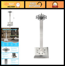 Metal Pool Cue Rack - Floor Stand Holds 8 Billiard Sticks, Silver Finish