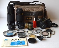 Minolta X-700 35mm Film MPS Camera Lenses Filters Plus Extras