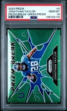 2024 Panini Prizm Prizm Break Jonathan Taylor #4 Green PSA 10