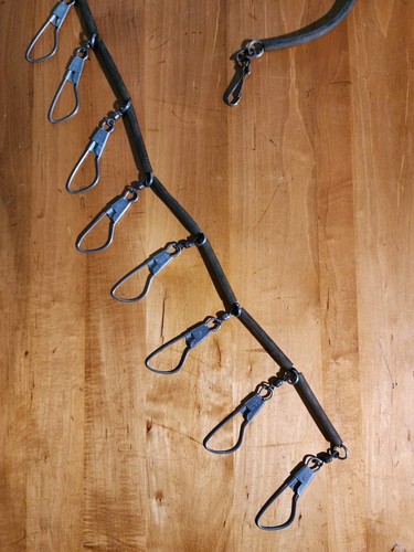 C&G Corda da Pesca 70” Catena Ottone Rivestita in Gomma 10 Clip con Girevole a Canna - Foto 2 di 20