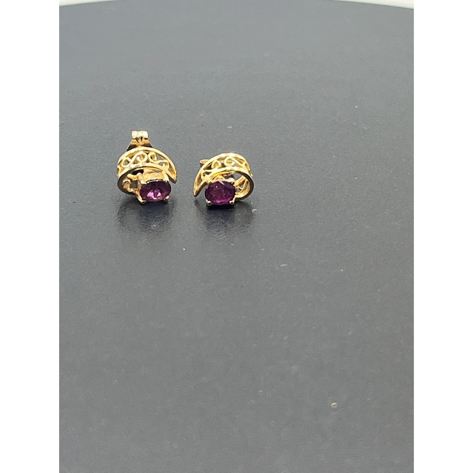 14k Solid Yellow Gold Genuine Oval Ruby Filigree … - image 8