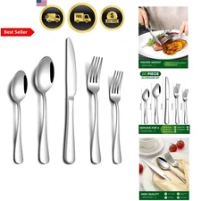 Silverware Set 20 Piece Flatware Set for 4 Food Grade Stainless Steel Dishwas...