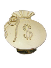 Bolso Clip Dinero Anson Vintage Tono Dorado Porta Billetes Símbolo Dólar