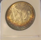 1885 O Morgan silver dollar - NGC MS 64, Colorful toning, 5325