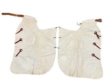 Vintage Custom white Leather Western Cowboy Chaps