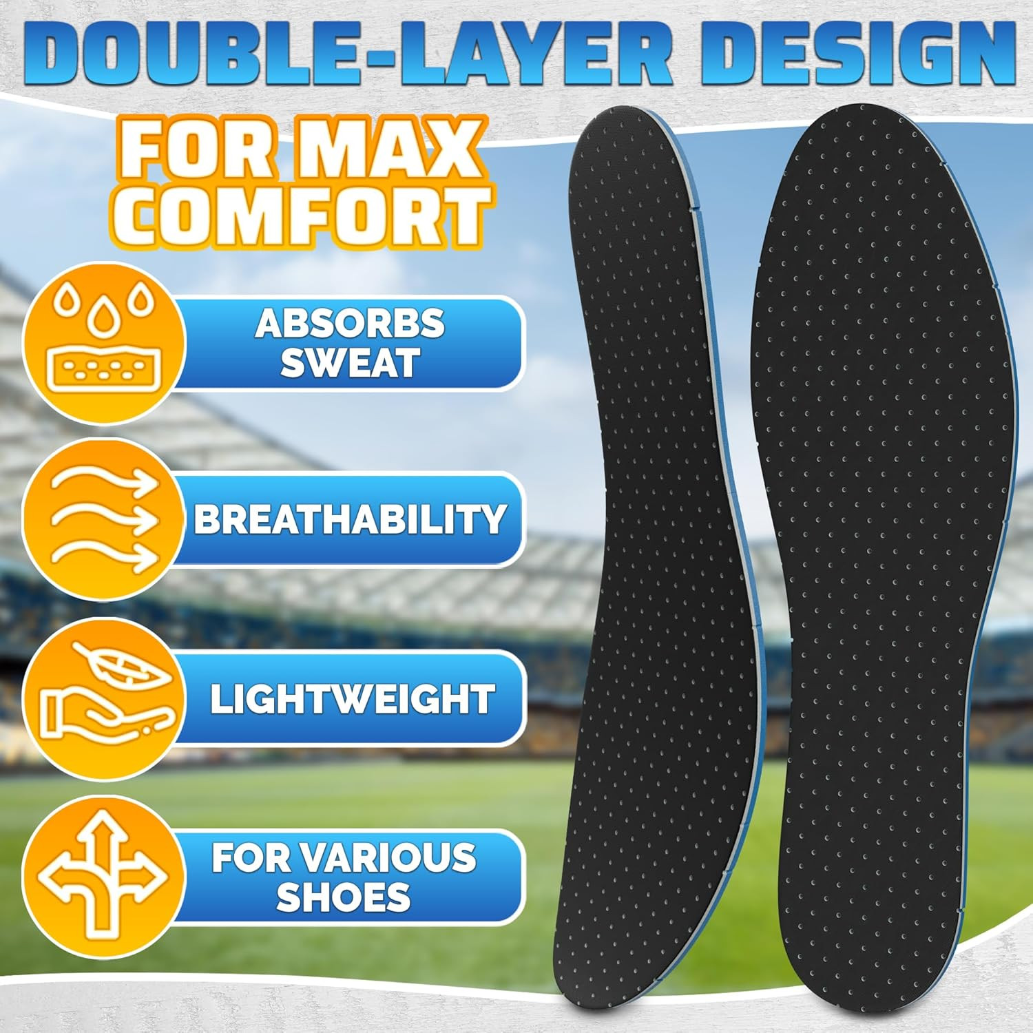 Wool Shoe Inserts - Universal Inserts for Winter & Summer Shoe Inserts for Women