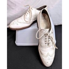 VTG. FootJoy Classics Lites Men's Golf Shoes~White Leather Wingtip Brogue~Sz 10A