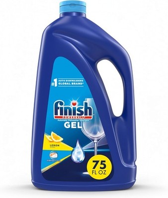 Finish Gel Liquid Dishwasher Detergent, Advanced Deep Cleaning Power Dish Soap,
