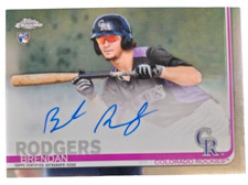 2019 Topps Chrome Rookie Autographs Brendan Rodgers (RC) #RA-BR On Card Auto SP
