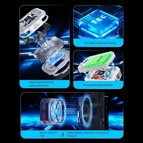 Refroidisseur t��l��phone sans fil avec fixation magn��tique pour des performanc - Zdjęcie 3 z 12