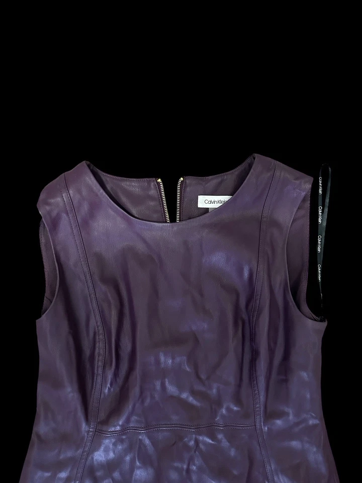 ✨ Faux Leather Midi Calvin Klein Dress✨ - Image 3 of 4