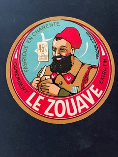 Etiquette Camembert Ancienne "Le Zouave" Charente