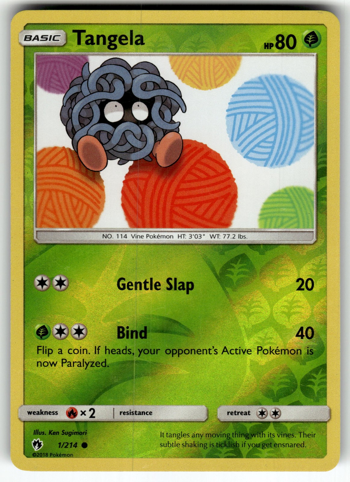 Tangela 1/214 SM - Lost Thunder LP Pokemon Card TCG