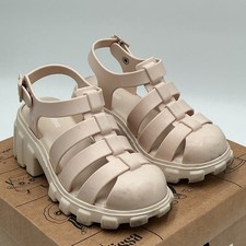 Mini Melissa Megan Sandals Girls 13 M Beige Adjustable Strap Platform Ebay3437
